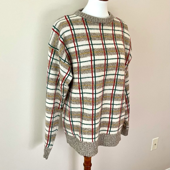 Wool Plaid Vintage Ralph Lauren Sweater | Size L - Picture 5 of 14